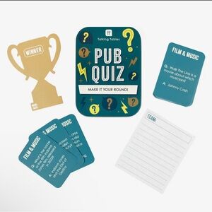TALKING TABLES Pub Quiz Party Card Game - Teal & Gold